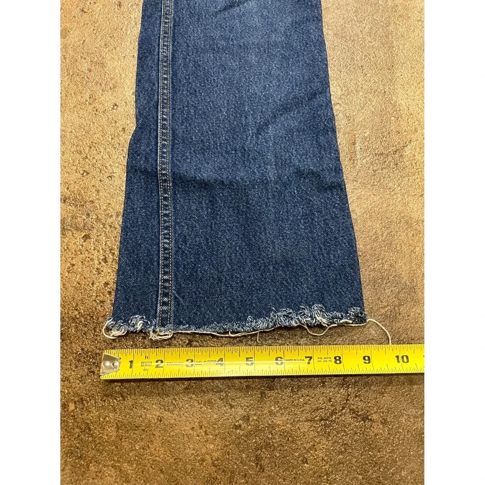 Vintage Levi's 517 Bootcut Jeans Mens 33x34 Blue Denim Distressed Cotton Raw Hem